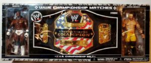 Booker T & Chris Benoit UNITED STATES Championship Belt & Figures Set