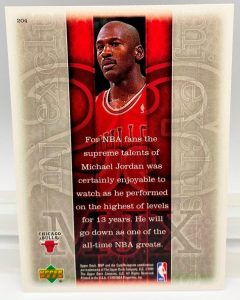 1999 Upper Deck MVP Michael Jordan-MJ Exclusive (A Fan Favorite SSP Card #204) 1pc (2)