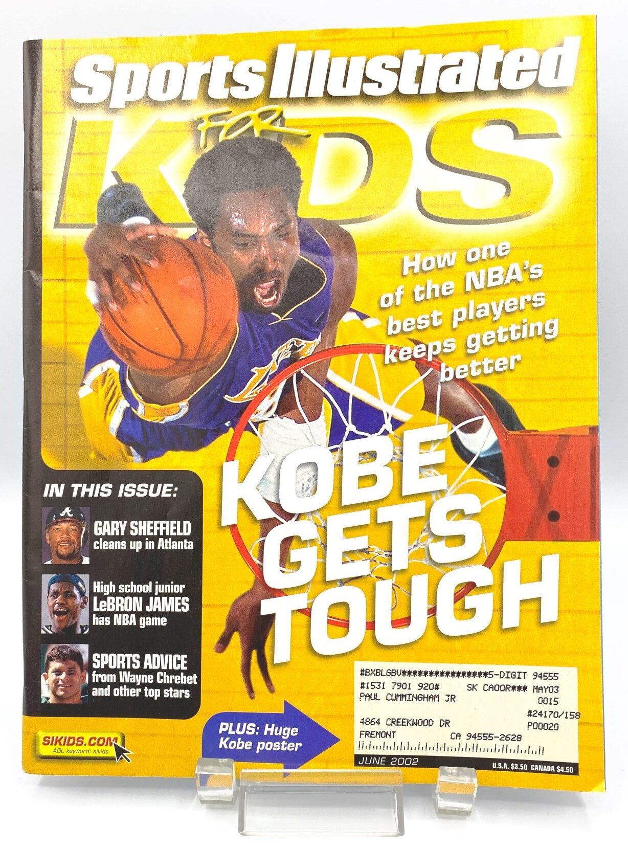 2002 Sports Illustrated for Kids 9-Card Uncut Sheet Schumacher RC Jordan  Jeter