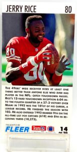1993 Fleer Game Day '93 GB Jerry Rice #14 (2)
