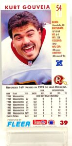 1993 Fleer Game Day '93 Kurt Gouveia #39 (2)